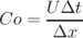       U&Delta;t--
Co =  &Delta;x
\relax \special {t4ht=