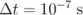 &Delta;t =  10&minus;7 s  \relax \special {t4ht=