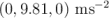 (0,9.81,0) ms&minus; 2   \relax \special {t4ht=